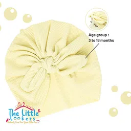 THE LITTLE LOOKERS Unisex Soft Hosiery Turban Bow Knot Cap image 2