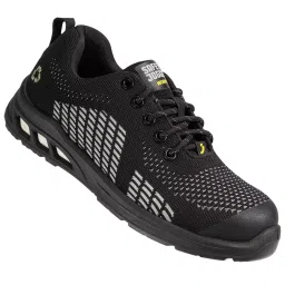 Safety Jogger 200 J Steel Toe Safety Shoe Low Ankle PU Sole UK 10 Size Black Knitted Fabric for Industrial Use, ECOFITZ S1 image 1