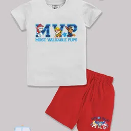 YK X Minute Mirth Boys Paw Patrol Printed Pure Cotton T-shirt with Shorts-picture-36