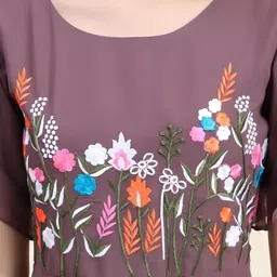 SHYAM SUNDARI Floral Embroidered Flutter Sleeve Maxi Dress image 5