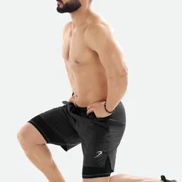 fuaark Solid Men Grey Sports Shorts image 4