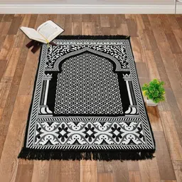 Furnishing Hut Black & White Floral Printed Floor Mat-picture-26