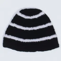USHA ENTERPRISES Handmade Stripes Winter Cap - Black-image-45
