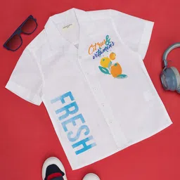 Pantaloons Junior Half Sleeves Fruits Printed Shirt - Bright White-picture-31