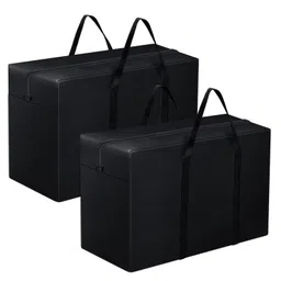 Storite 2 Pack Heavy Duty 1680 Denier Nylon 158 L Multi-Purpose Moisture Proof Extra Large Storage Bag for Toys/Stationery/Blankets/Clothes/Moving Bags With Strong Handles Rectangular Black-image-98