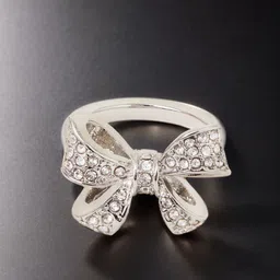 Accessorize London Crystals-Studded Pav Bow Finger Ring-picture-31