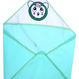 JARS Collections Super Soft and Comfortable Microfibre Hooded Baby Wrapper Pack of 2-Multicolor image 2