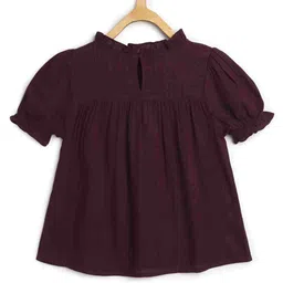 Chuppan Chupai     Puff Sleeves Solid  Top - Wine image 3
