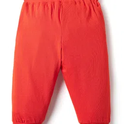 Doodle Poodle Single Jersey Knit Full Length Solid Colour Lounge Pant With Text Print - Red image 2
