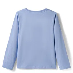 Primo Gino Cotton Knit Full Sleeves T-Shirt with Heart Towel Embroidery - Light Blue image 2