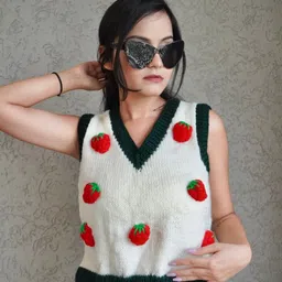 Sugercandy Women Conversational Woollen Sweater Vest-picture-20