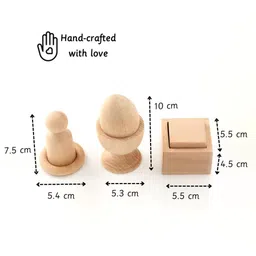 Ariro Montessori First Beech Wood Puzzle Set Brown - 3 Pieces image 3