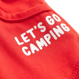 Doodle Poodle Single Jersey Knit Full Length Solid Colour Lounge Pant With Text Print - Red image 3