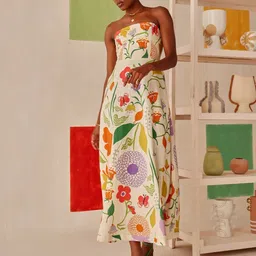 Sage by Mala Women Floral Printed Cotton Fit & Flare Maxi Dress-picture-14