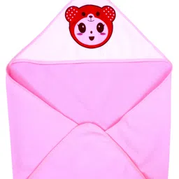 JARS Collections Super Soft and Comfortable Microfibre Hooded Baby Wrapper Pack of 2-Multicolor image 4