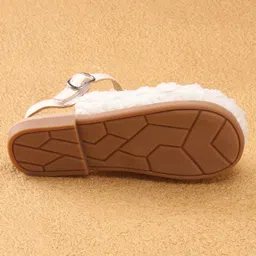 Babyoye Velcro Closure Ballerina with Floral Applique - White image 5