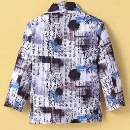 Radutu Full Sleeves Abstract Printed Blazer With Tee Set - Multi Colour & White image 5