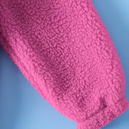 Mark & Mia Full Sleeves Fur Hooded Winter Jacket With Teddy Bear Embroidery - Fuchsia image 5