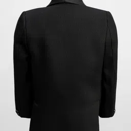 Robo Fry Cotton Woven Full Sleeves Solid 3 Piece Party Suit With Bow - Black image 5