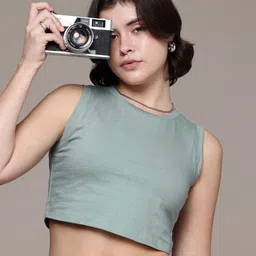 The Roadster Life Co. Pure Cotton Slim Fit Crop T-shirt-picture-20