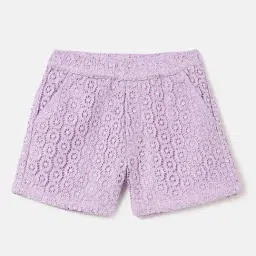 United Colors of Benetton Kids Purple Self Design Shorts-image-38