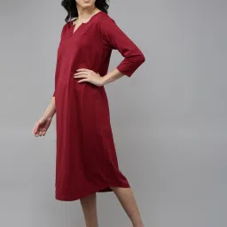 Kryptic Maroon Cotton Night Dress image 3