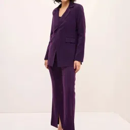 SALT Attire Purple Meryl Asymmetric Single Breasted Blazer image 3