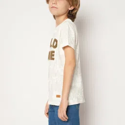 Jack & Jones Junior Off White Self Design T-Shirt image 3