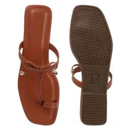 TRYME Women's Tan Toe Ring Sandals image 4