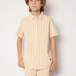 Jack & Jones Junior Yellow & White Striped Shirt-picture-44