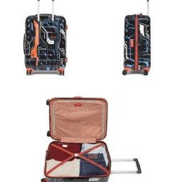 Uppercase Cyber Punk Black 8 Wheel Medium Hard Trolley Bag - 46 cm image 3