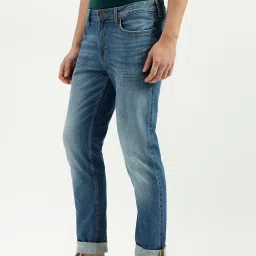 United Colors of Benetton Medium Blue Slim Fit Lightly Washed Jeans image 3