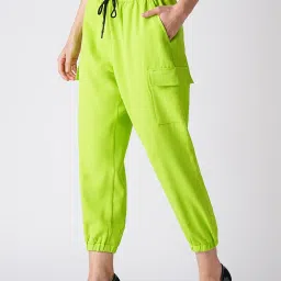 Globus Neon Green Relaxed Fit Relaxed Fit Mid Rise Joggers image 3