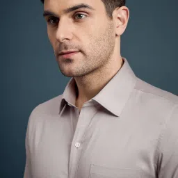 Louis Stitch Grey Cotton Slim Fit Shirt image 3