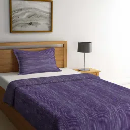 Klotthe Woven Purple 300 TC Cotton Single Bedsheet with 1 Pillow Cover-picture-20