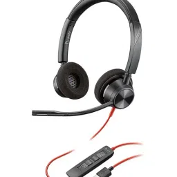 Poly Blackwire 3320 BW3320 Wired Headphone with Microphone (Black)-image-0