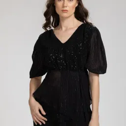 SHAYE Black Embellished Top-image-98
