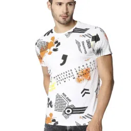 Pepe Jeans White Cotton Slim Fit Printed T-Shirts-image-82