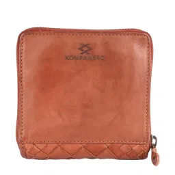 KOMPANERO MARQUIS Tan Textured Zip Around Wallet for Women image 3