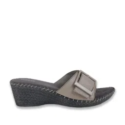 Mochi Women Grey Slides image 3