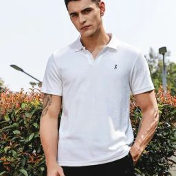 Thomas Scott White Regular Fit Textured Polo T-Shirt-picture-17