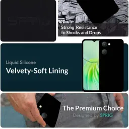 Sprig Back Cover for VIVO T3 LITE (Black) image 2