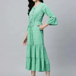 Cottinfab Green Printed Jumpsuit image 3