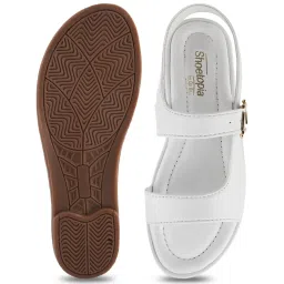 Shoetopia Women's White Ankle Strap Sandals image 3