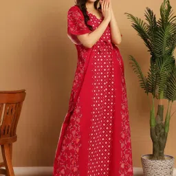 Secret Wish Red Cotton Printed Kaftan image 3