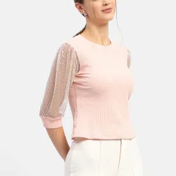 MADAME Pink Regular Fit Top image 3