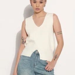 SHOWOFFFF Off White Solid Top-picture-43