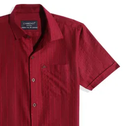 Charchit Boys Maroon Cotton Shirt image 3