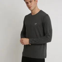 Crocodile Charcoal Melange Cotton Regular Fit T-Shirt image 3