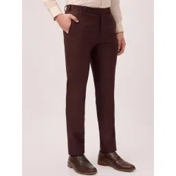 Raymond Maroon Slim Fit Formal Trosuers image 4